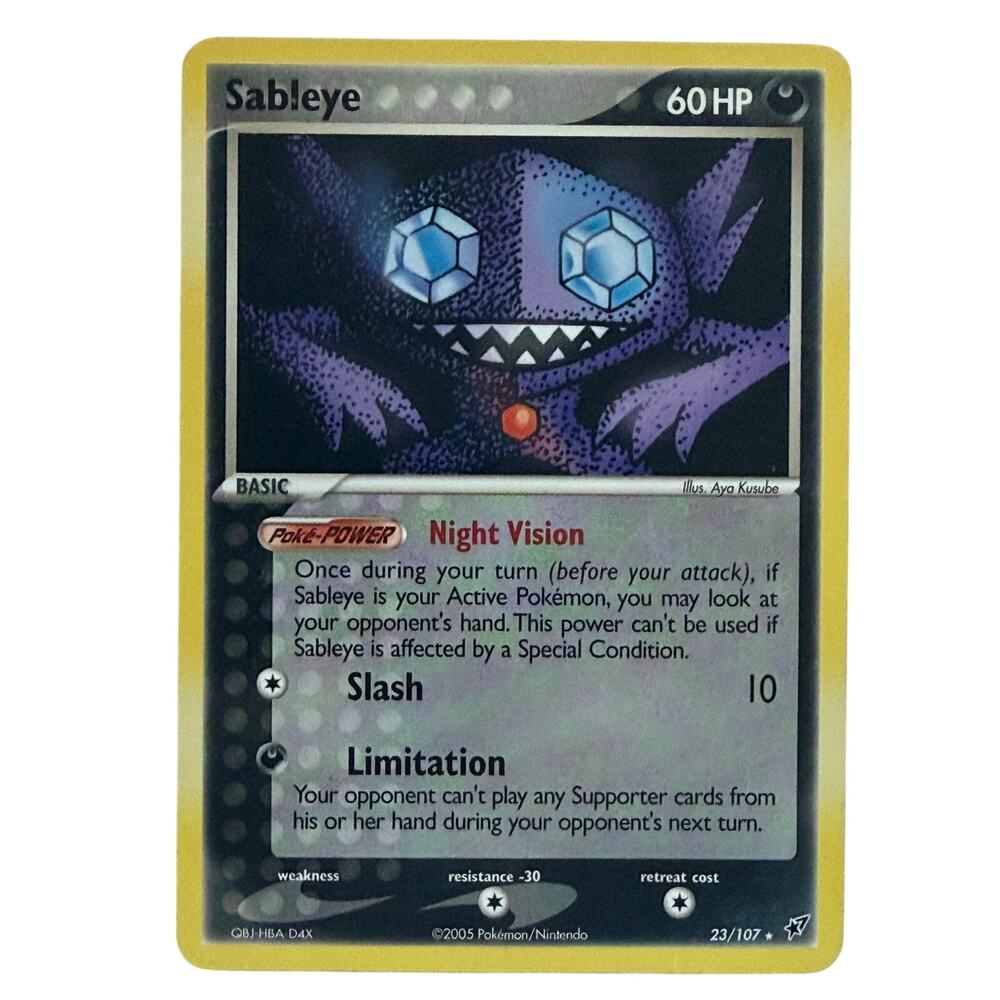 Pokémon TCG Sableye 23/107 EX Deoxys 2005 Set Non Holo Rare Vintage Card LP-DMG